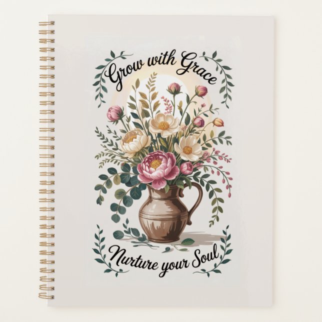 Vase With Florals Grow With Grace Quote Planner (Front)