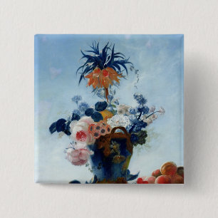 Vase with Flowers 15 Cm Square Badge