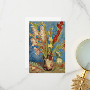 Vase with Gladioli and Chinese Asters by Gogh Thank You Card