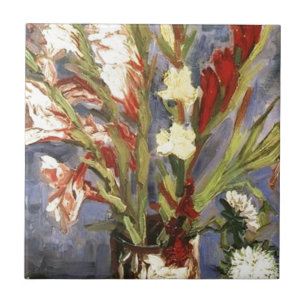 Vase with Gladioli by Vincent van Gogh, 1886. Tile