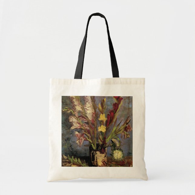 Vase with Gladioli by Vincent van Gogh Tote Bag (Front)