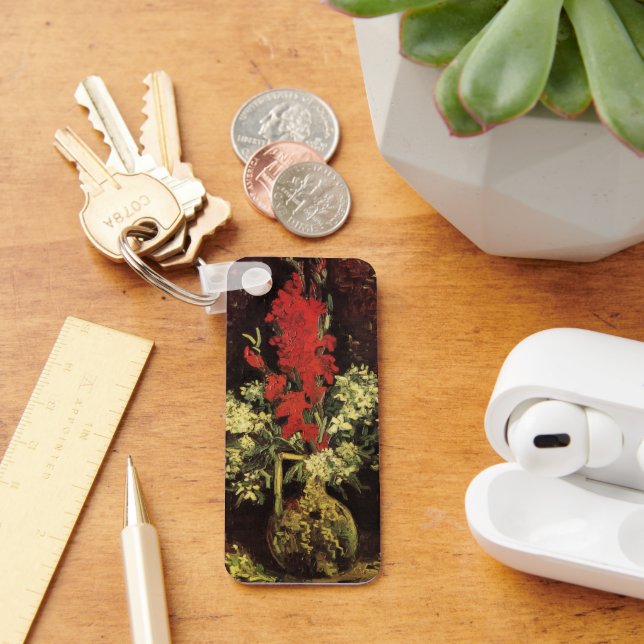 Vase with Gladioli, Carnations by Vincent van Gogh Key Ring (Desk)