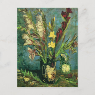 Vase with Gladioli (F248a) Van Gogh Fine Art Postcard