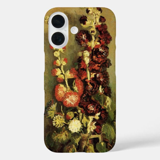 Vase with Hollyhocks by Vincent van Gogh Case-Mate iPhone Case (Back)