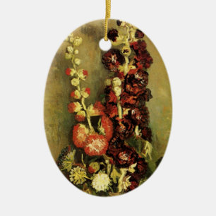 Vase with Hollyhocks by Vincent van Gogh Ceramic Ornament