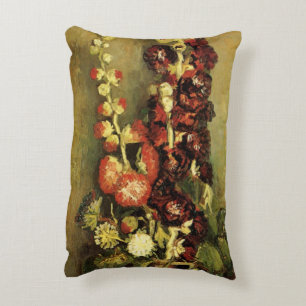 Vase with Hollyhocks by Vincent van Gogh Decorative Cushion