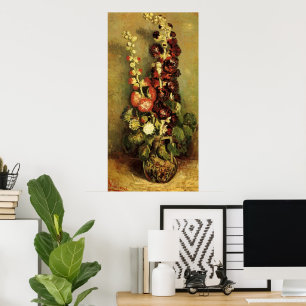 Vase with Hollyhocks by Vincent van Gogh Poster