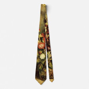 Vase with Hollyhocks by Vincent van Gogh Tie