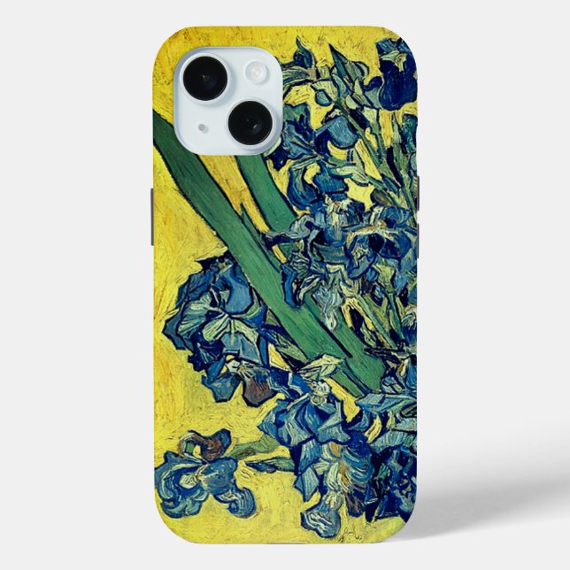 Vase with Irises Against a Yellow Back Case-Mate iPhone Case (Back)