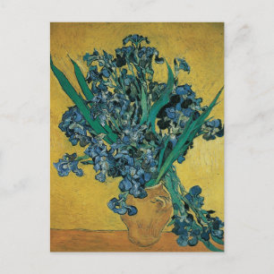 Vase with Irises by Vincent van Gogh, Vintage Art Postcard