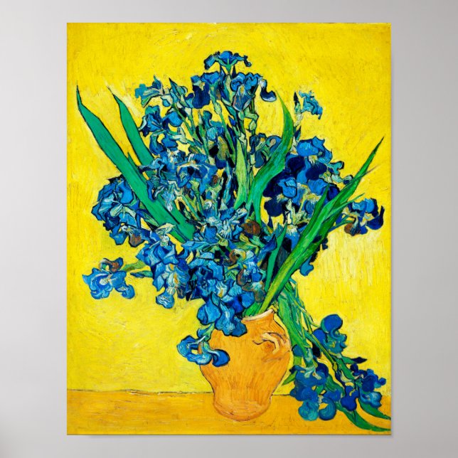 Vase with Irises, Van Gogh Poster (Front)