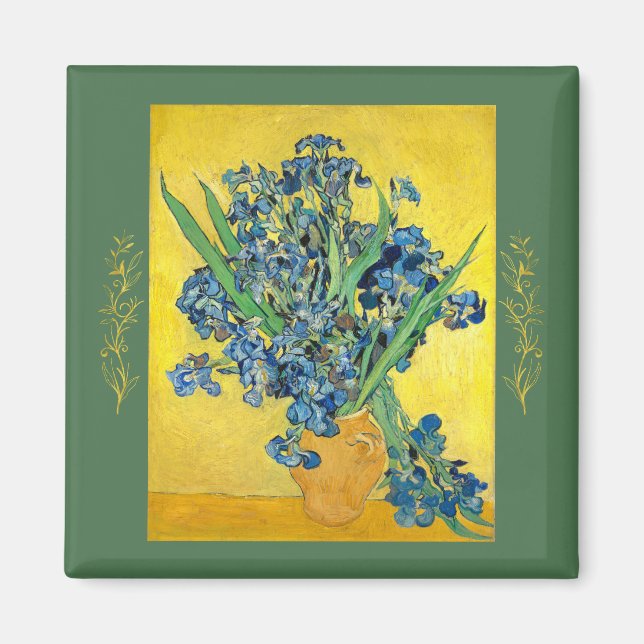 Vase with Irises , Vincent Van Gogh Magnet (Front)