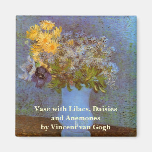 Vase with Lilacs and Daisies by Vincent van Gogh Magnet