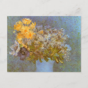 Vase with Lilacs, Daisies and Anemones by Van Gogh Postcard