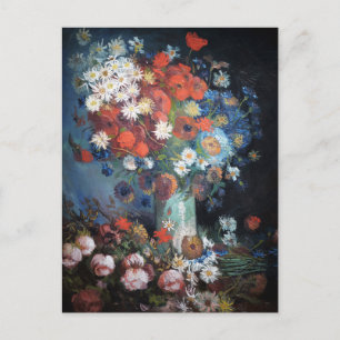 Vase with meadow flowers and roses by Van Gogh Postcard