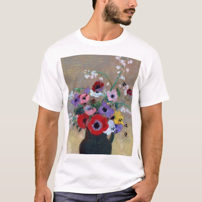 Vase with Mixed Flowers, Redon T-Shirt (Front)