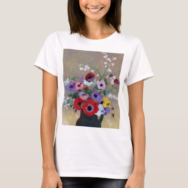Vase with Mixed Flowers, Redon T-Shirt (Front)