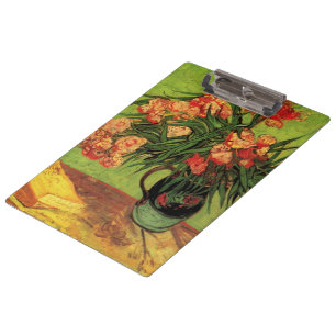 Vase with Oleanders and Books by Vincent van Gogh Clipboard