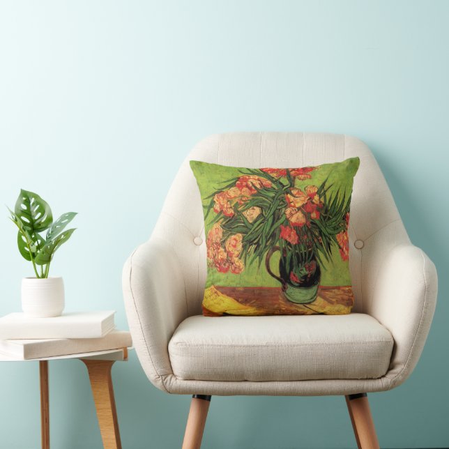 Vase with Oleanders and Books by Vincent van Gogh Cushion (Chair)