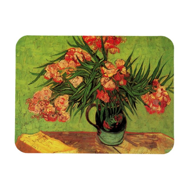 Vase with Oleanders and Books by Vincent van Gogh Magnet (Horizontal)