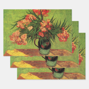 Vase with Oleanders and Books by Vincent van Gogh Wrapping Paper Sheet
