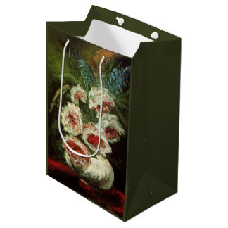 Vase with Peonies by Vincent van Gogh Medium Gift Bag