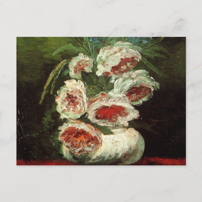 Vase with Peonies by Vincent van Gogh Postcard (Front)
