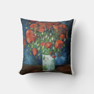 Vase with Poppies 1886 by Vincent van Gogh Cushion