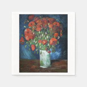 Vase with Poppies 1886 by Vincent van Gogh Napkin