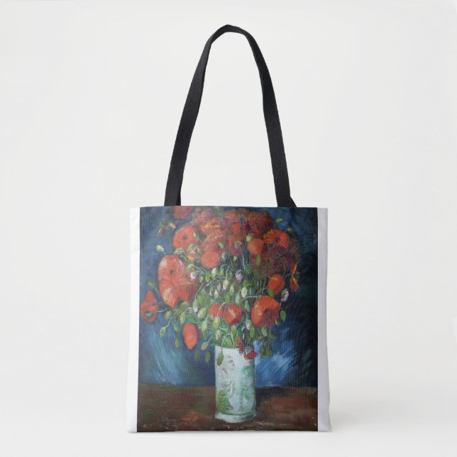 Vase with Poppies 1886 by Vincent van Gogh Tote Bag (Front)
