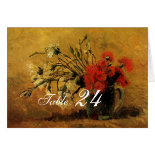 vase with red and white carnations