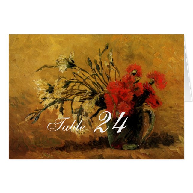 vase with red and white carnations (Front Horizontal)