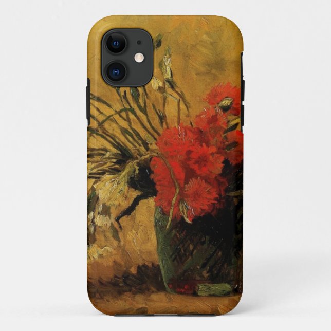 Vase with Red and White Carnations Case-Mate iPhone Case (Back)