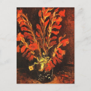 Vase with Red Gladioli Van Gogh FIne Art Postcard