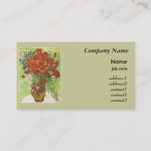 Vase with Red Poppies and Daises Business Card