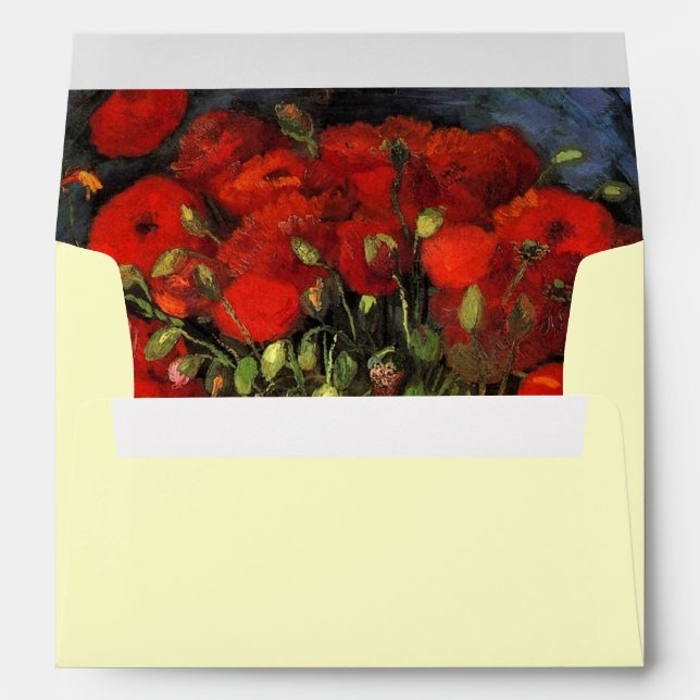 Vase with Red Poppies by Vincent van Gogh Envelopes (Back (Bottom))