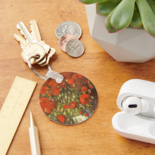 Vase with Red Poppies by Vincent van Gogh Key Ring