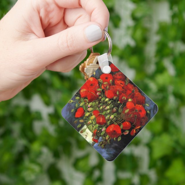 Vase with Red Poppies by Vincent van Gogh Key Ring (Hand)