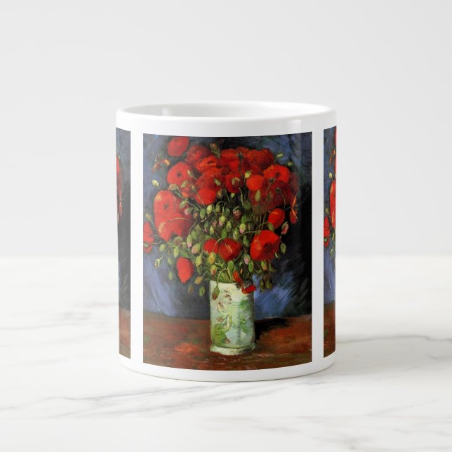Vase with Red Poppies by Vincent van Gogh Large Coffee Mug (Front)
