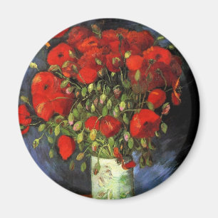 Vase with Red Poppies by Vincent van Gogh Magnet