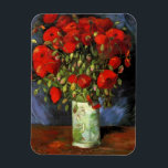 Vase with Red Poppies by Vincent van Gogh Magnet<br><div class="desc">Vase with Red Poppies by Vincent van Gogh is a vintage fine art post impressionism still life floral nature painting. A beautiful bouquet of blooming red poppy flowers from the garden in a vase. This Valentine's Day say I Love You with flowers that will last a lifetime. About the artist:...</div>