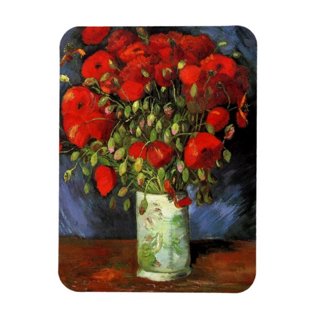 Vase with Red Poppies by Vincent van Gogh Magnet (Vertical)