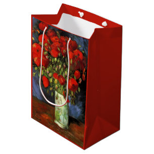 Vase with Red Poppies by Vincent van Gogh Medium Gift Bag