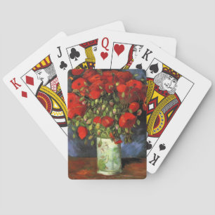 Vase with Red Poppies by Vincent Van Gogh Playing Cards