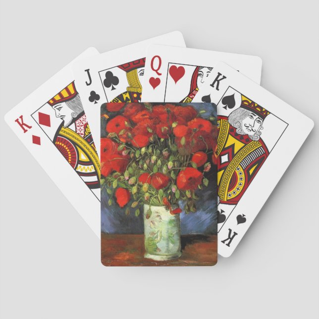 Vase with Red Poppies by Vincent Van Gogh  Playing Cards (Back)