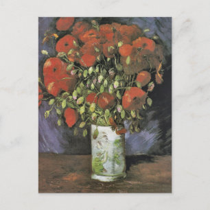 Vase with Red Poppies by Vincent Van Gogh Postcard
