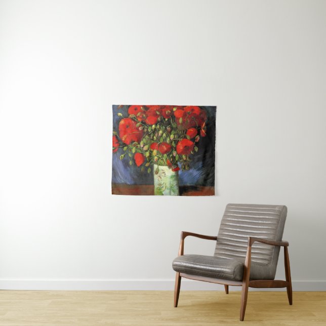 Vase with Red Poppies by Vincent Van Gogh  Tapestry (In Situ (Horizontal))