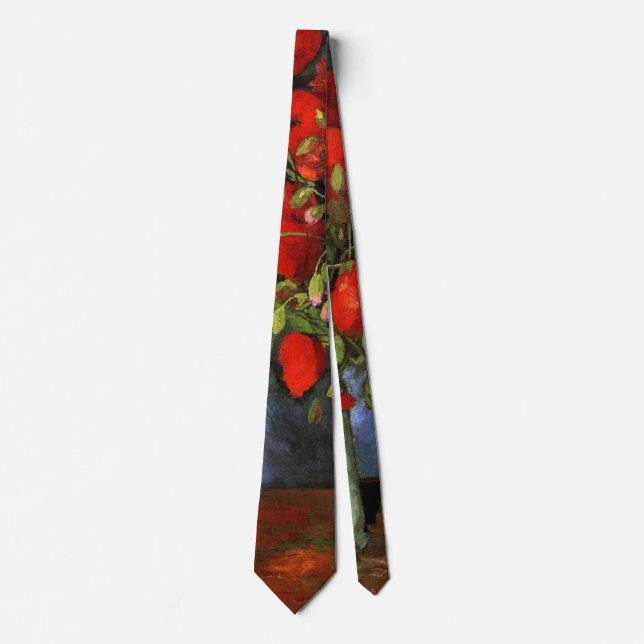 Vase with Red Poppies by Vincent van Gogh Tie (Front)