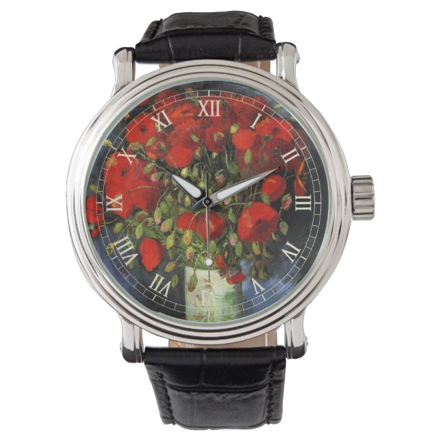 Vase with Red Poppies by Vincent van Gogh Watch (Front)