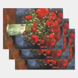 Vase with Red Poppies by Vincent van Gogh Wrapping Paper Sheet